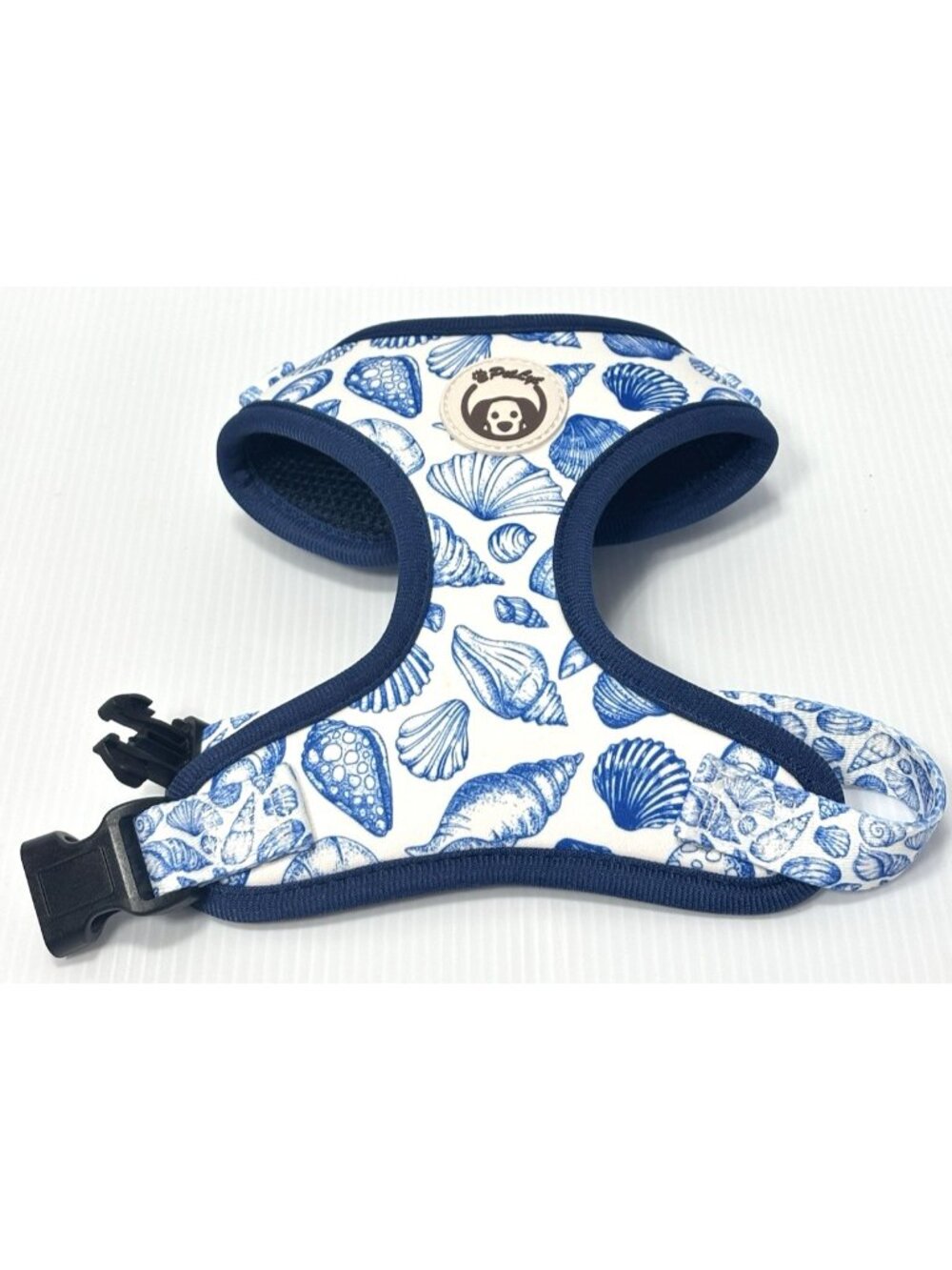 Pet Dog Harness XS - Blue & White Sea Shell Print - Mesh Padded ,Adjustable -NEW